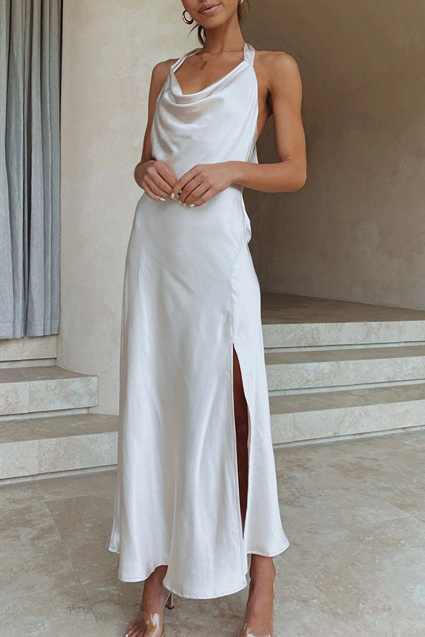 OLIVIA - MAXIVESTIDO SIN ESPALDA SWAN CON LAZADA