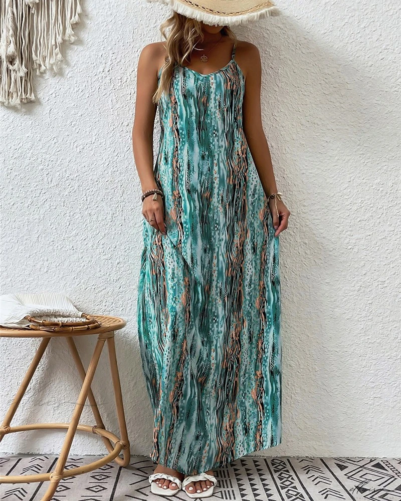 REBECCA - ELEGANTE MAXIVESTIDO ESTAMPADO ABSTRACTO