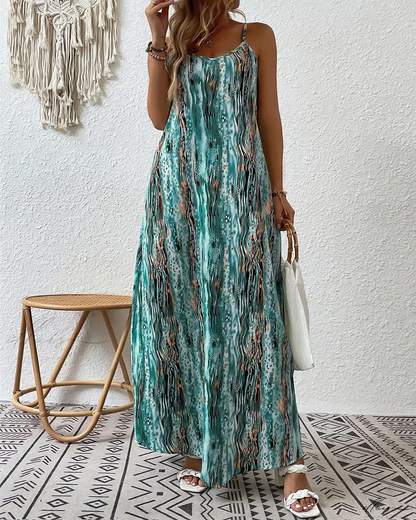 REBECCA - ELEGANTE MAXIVESTIDO ESTAMPADO ABSTRACTO