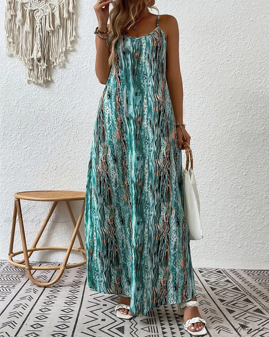 REBECCA - ELEGANTE MAXIVESTIDO ESTAMPADO ABSTRACTO