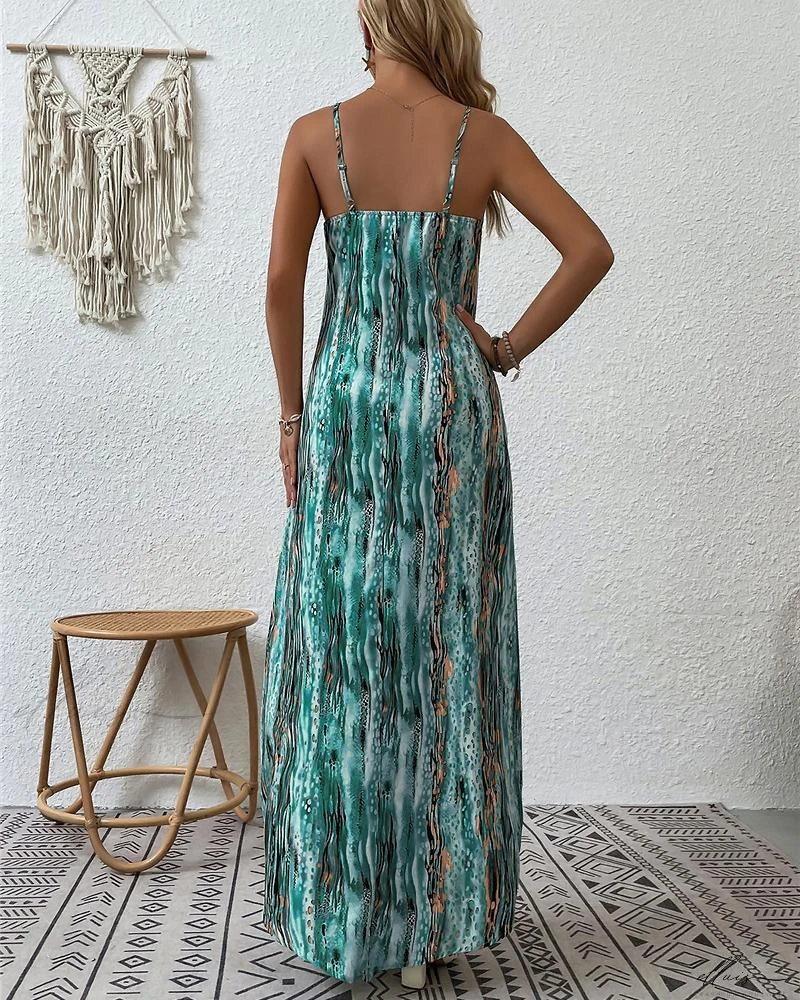 REBECCA - ELEGANTE MAXIVESTIDO ESTAMPADO ABSTRACTO